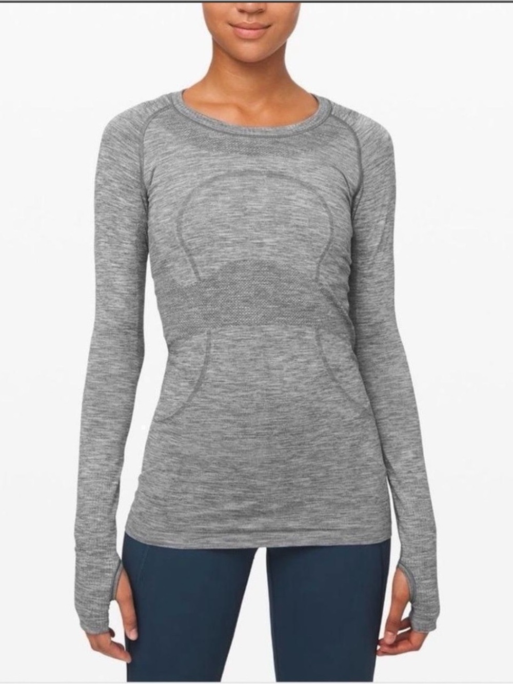 Lululemon Swiftly Tech Long-Sleeve Shirt 2.0 Heather Gray size 10